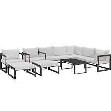 Modway Furniture Modern Fortuna 10 Piece Outdoor Patio Sectional Sofa Set Eei 1720 Sofa Set Patio Sectional Patio Sofa Set
