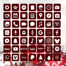 Christmas Red Buffalo Plaid Iphone Ios 14 App Icons Pack Ios 14 App Icon Pack Aesthetic Home Screen Ios 14 Widget Photos Widgetsmith App Icon Ios Icon Ios App Icon