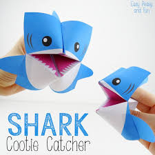 Shark Cootie Catcher Origami For Kids Easy Peasy And Fun Construction Paper Crafts Easy Origami For Kids Paper Crafts For Kids
