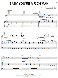The Beatles Baby You Re A Rich Man Sheet Music Download Pdf Score 78592