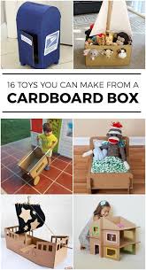 16 Toys You Can Make With An Empty Box Cardboard Crafts Cardboard Box Crafts Kids Toys