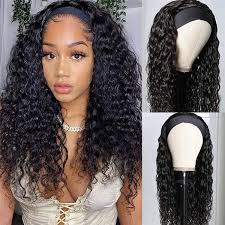 ( if you bought wavy or curly hair, you need to straighten it up before measuring its length ): Vrbest Curly Headband Wig Virign Human Hair Kinky Curly Half Wigs Begi Human Hair Wigs Bundles Closure Frontal Vrbest