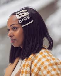 Black And Gold Hairstyles Streetrends On Instagram Thestyleograph Fashion Week In Stockholm Aw19 Black Hair Clips Clip Hairstyles Jewelled Hair Clips