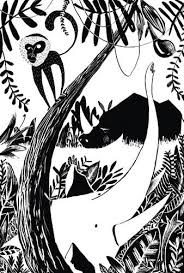 Black And White Illustration Book Sara Sanchez Illustration Sara Sanchez Black And White Trade Commercial Picture Book Jungle Tree Jungle Illustration Elephant Illustration Illustration