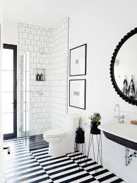 25 black and white primary bathroom decor ideas (photos) check out our black and white primary bathrooms photo gallery showcasing multiple black and white primary bathroom design ideas of all types. 50 Black And White Bathrooms Black And White Bathroom Ideas Hgtv