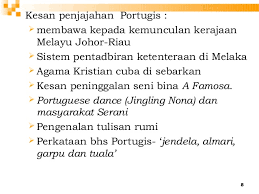 Kesan penjajahan eropah dari aspek ekonomi, dapat dilihat melalui kewujudan sistem ekonomi ini berasaskan pasaran bandar dan diletakkan di bawah kawalan british. Kesan Penjajahan Portugis Di Tanah Melayu