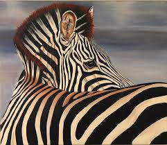 A holistic beauty collective salon services. Zebra At Waters Edge Painting By John Bravata