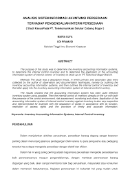 Kegiatan penting yang harus dilakukan oleh. Pdf Analisis Sistem Informasi Akuntansi Persediaan Terhadap Pengendalian Intern Persediaan Studi Kasuspada Pt Telekomunikasi Selular Cabang Bogor