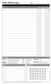 44 Interpretive Weight Watchers Points Plus Tracker Sheets