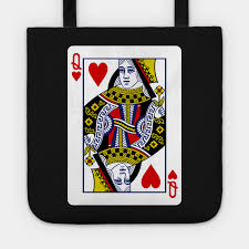 Add to favorites queen of hearts crown, queen of hearts costume, alice in wonderland, queen of hearts. Queen Of Hearts Playing Card Queen Of Hearts Tragetasche Teepublic De