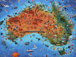 Sara Drake 3d Map Of Australia Australia Map Australia Australia History
