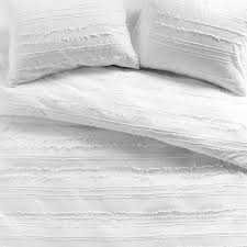 White Eyelash Comforter And Sham Set In 2020 Dorm Comforters College Bedding Sets White Linen Bedding
