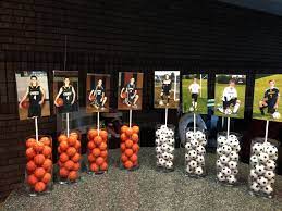 Show your team spirit with college or professional sports team decorations, including balloons, banners, pennants and more. Hs Graduation Open House Centerpieces Had 12 Tables Used The 3 Sports My Son Played Graduation Party Pictures Graduation Party Centerpieces Graduation Party