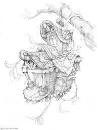 Not The Best Scan But It Will Have To Do For Now I Ll Upload The Colored One In A Minute Tree House Drawing Sketches Fairy Drawings
