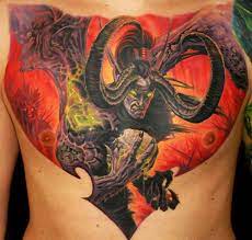Illidan Stormrage Tattoo By James Tattooart Post 8885 Tattoos Chest Piece Tattoos Cool Tattoos