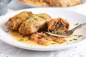 Vegan Sauerkraut Rolls With Rice Walnuts And Raisins Obedy Golubcy Ovoshi