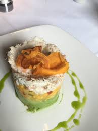 shrimp crab avocado and mango stack picture of chart