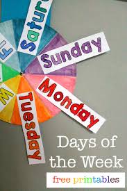 Free Days Of The Week Printable Spinner Days Of The Week