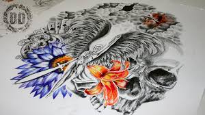 Brilliant grey ink evil demons face tattoo design. A Guardian Angel Tattoo Design Good Versus Evil Dark Design Graphics Graphic Design Newcastle