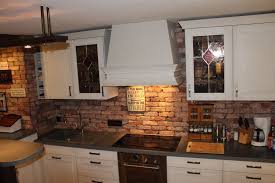 Handformriemchen Kuchenruckwand Backsteinwand Ziegelwande Wohnung Kuche