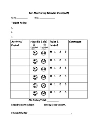 Self Monitoring Behavior Chart