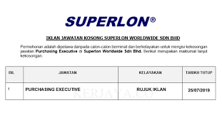 Please use our job search to look for open vacancies Superlon Worldwide Sdn Bhd Kerja Kosong Kerajaan