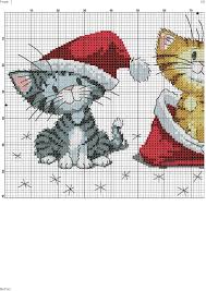 Grilles De Noel Piafs Chats Etc Chez Elkalin Com Chats En Points De Croix Alphabet Point De Croix Point De Croix De Noel