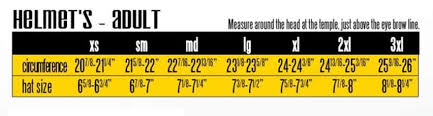 Scorpion Exo 700 Fiore Helmet Sizing Chart