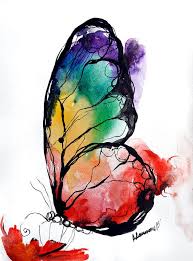 Rainbow Butterfly Pintura De Acuarela Original Arte Colorido De La Pared De La Naturaleza Inusual Regalo De Cumpleanos Original Watercolor Painting Abstract Art Painting Art Painting