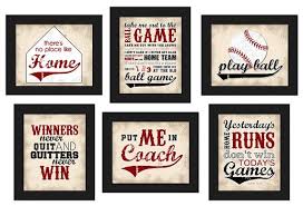 Printable Baseball Theme Home Decor Set 6pc Red Black Etsy Baseball Room Baseball Decor Baseball Wall