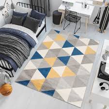 Tapis tufté main gris et bleu intersection arte espina. Tapiso Lazur Tapis De Salon Chambre Ado Moderne Triangles Bleu Jaune Gris Blanc Frise Doux 300 X 400 Cm Cdiscount Maison