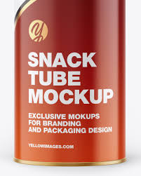 Download Glossy Snack Tube W Chips Transparent Cap Mockup In Tube Mockups On Yellow Images Object Mockups PSD Mockup Templates