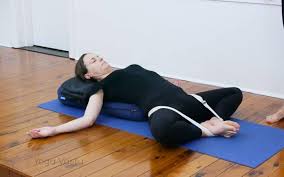 The sequence includes the following: Reclining Bound Angle Pose Supta Baddha Konasana Iyengar Yoga