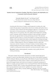 This section includes recent gcse english language past papers from aqa, edexcel, eduqas, ocr and wjec. Pdf Student Centered Approach To Teaching What Does It Mean For The Stakeholders Of A Community School In Karachi Pakistan