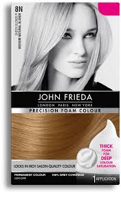 Lifting your hair's natural hair color a few shades can be achieved through a boxed dye. Honey Blonde Hair Color 8n John Frieda