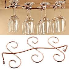 Wine glass rack vary in size, color, and material. Buytra Under Cabinet Wine Glass Rack Stemware Holder For Home Bar Holds Up To 6 Glasses Copper Color Walmart Com Walmart Com