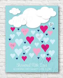Printable Showered With Love Guest Book Alternative Baby Etsy Baby Shower Guest Book Alternative Baby Shower Guest Book Baby Shower Guest