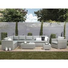8 Seater Rattan Garden Lounge Set Grey Xxl 68341 Rattan Garden Furniture Garden Sofa Set Rustic Patio Furniture