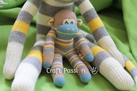Draw a line from the top of the sock to just below where the fold down of the heel is. Sock Monkey Stuffed Animal Free Sewing Pattern Craft Passion