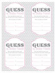 Baby Shower Game Cards For Guess The Baby Food Game Instant Download Printable Pink And Grey Chevron Baby Shower Game Cards Baby Food Game Baby Food Recipes