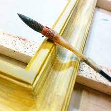 Pronti Per La Doratura Cornice Artigianale Mestieri Doratura Pennelli Legno Colore Sagome Particolari Chiavari Genova Lig Tableware Pen Supplies