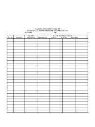 Monthly Blood Sugar Log