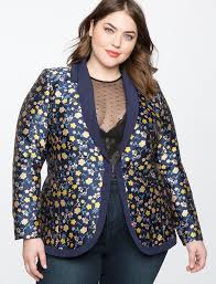 Black Blazer For Women Plus Size Floral Brocade Jacket From Eloquii Com Plus Size Coats Plus Size Suits Plus Size Workwear