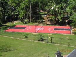 Backyard courts come in many sizes, and several different surfaces are available. Versacourt Indoor Outdoor Backyard Basketball Courts