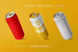 Download 500ml Beer Can Mockup Set In Packaging Mockups On Yellow Images Creative Store PSD Mockup Templates