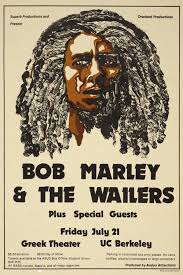Bob Marley Greek Theatre Uc Berkeley A4 Music Mini Print Bob Marley Poster Bob Marley Vintage Concert Posters