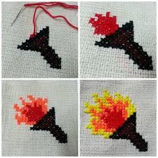 Each page has 10 flags with the name of the country on the. Cross Stitch Olympic Torch How To Cross Stitch Art Needlework On Cut Out Keep