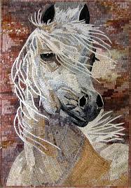 A White Horse Mosaic Tile Mosaic Animals Mosaic Artwork Mosaic Art