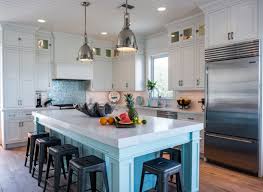 Kitchen ikea blue kitchen cabinets kitchen cabinet colors painting kitchen cabinets kitchen redo kitchen colors kitchen styling new kitchen kitchen remodel. Coastal Style White Kitchen With Blue Island Crystal Cabinets