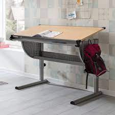 Schreibtische für kinder besitzen oft zusätzliche ausstattungen wie ablagefächer, stiftablagen oder seitliche haken für die schultasche. Finebuy Design Kinderschreibtisch Michi Holz 120 X 60 Cm Grau Weiss Madchen Schulerschreibtisch Neigungs Verstellbar